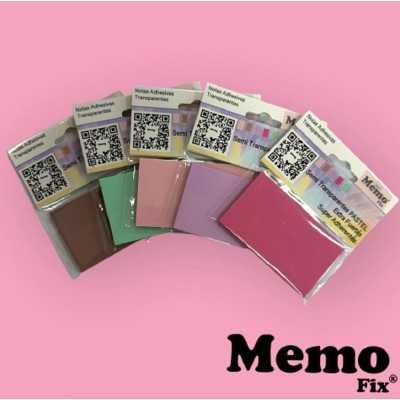 Notas adhesivas 75x45 mm traslúcidos tonos pastel x50 hojas Memo Fix