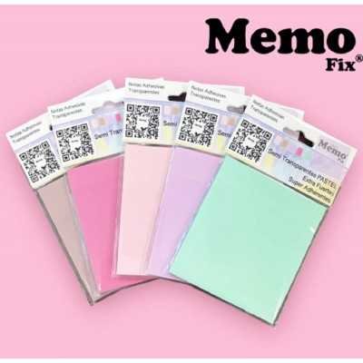 Notas adhesivas 60x90 mm traslúcidos tonos pastel x50 hojas Memo Fix