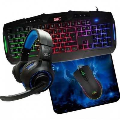 Combo gamer con mouse, teclado, mousepad y auriculares Play to Win CGB-014 GTC