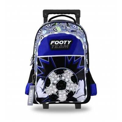Mochila carro 18" con luz led Futbol pop it Footy