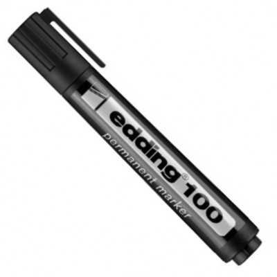 Marcador permanente cuerpo plástico Art 100 NEGRO punta cónica Edding