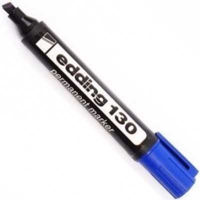 Marcador permanente punta biselada cuerpo plástico Art 130 AZUL Edding