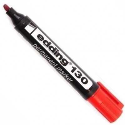 Marcador permanente punta biselada cuerpo plástico Art 130 ROJO Edding