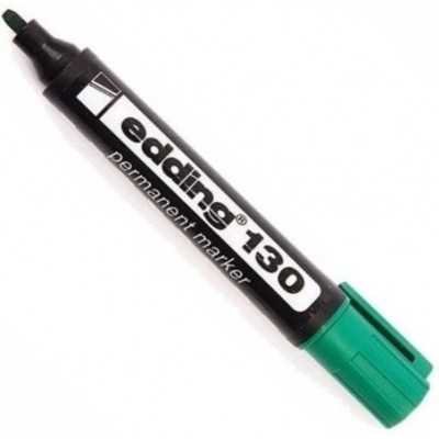 Marcador permanente punta biselada cuerpo plástico Art 130 VERDE Edding
