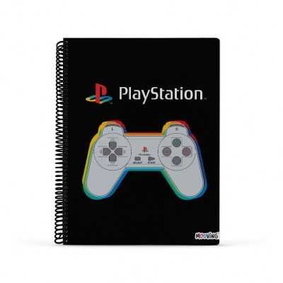 Cuaderno con espiral A4 tapa flexible PlayStation I x 80 hojas cuadriculado Mooving