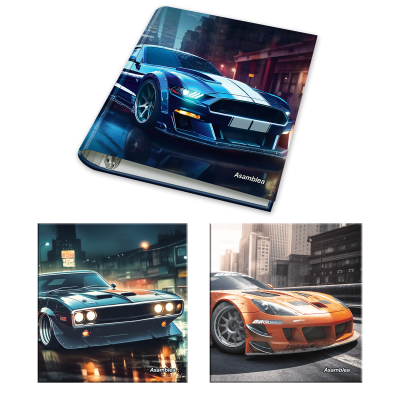 Carpeta 3 anillos de 40 mm carton Autos sport Asamblea