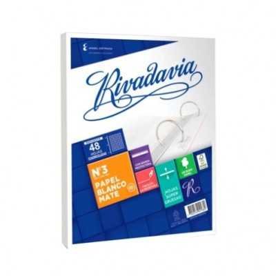 Repuesto Nº 3 margen reforzado x 48 hojas cuadriculado Rivadavia