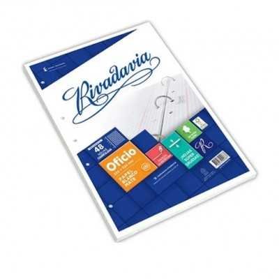 Repuesto oficio x 48 hojas cuadriculado Rivadavia