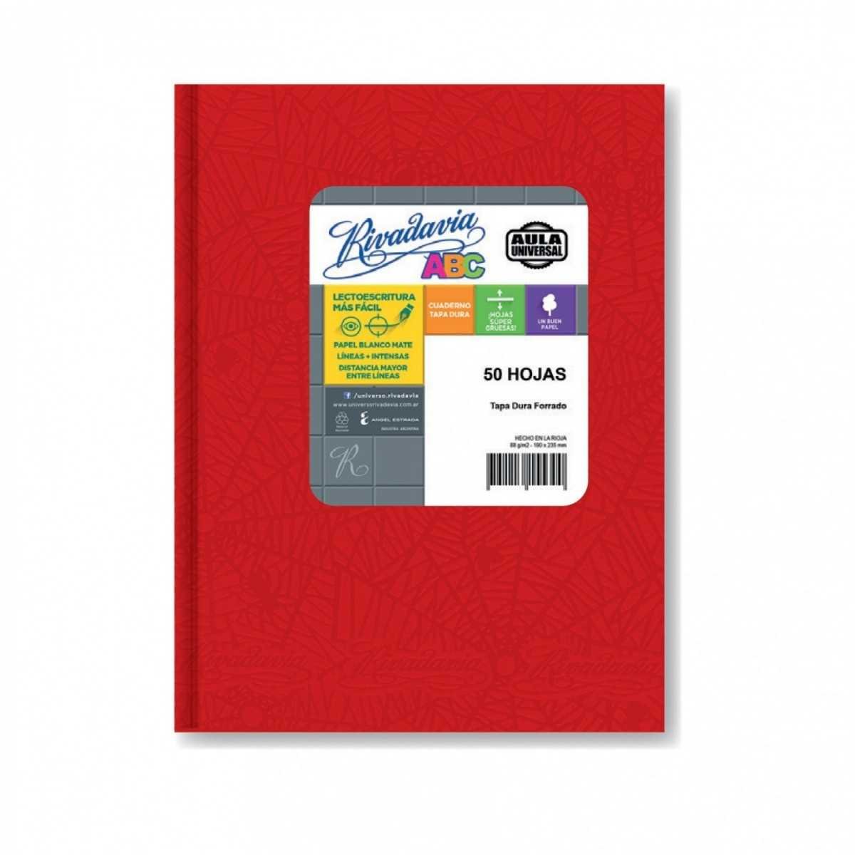 Cuaderno ABC Aula Universal (19x23 cm) Rojo x48 hojas rayado Rivadavia