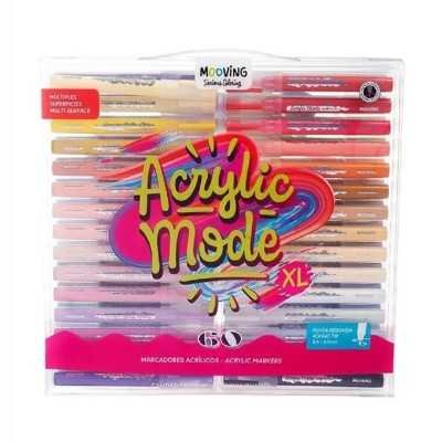 Marcadores acrílicos Acrylic mode x60 colores Mooving