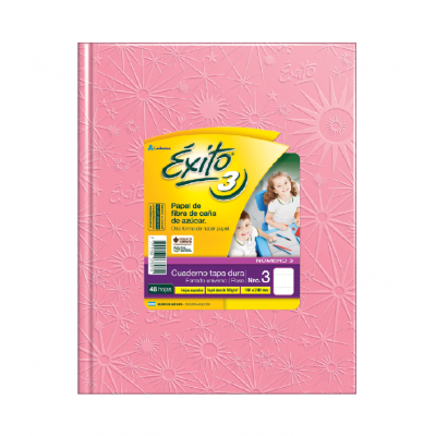 Cuaderno tipo ABC rayado rosa x50 hojas Éxito