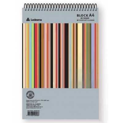 Block con espiral A4 Classic x80 hojas rayado Ledesma