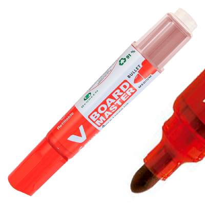 Marcador para pizarra recargable punta redonda rojo Pilot
