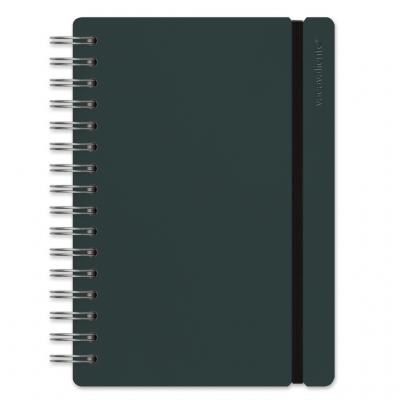 Cuaderno Studio A5 cuero reciclado Verde amazonia x80 hojas rayadas Vacavaliente