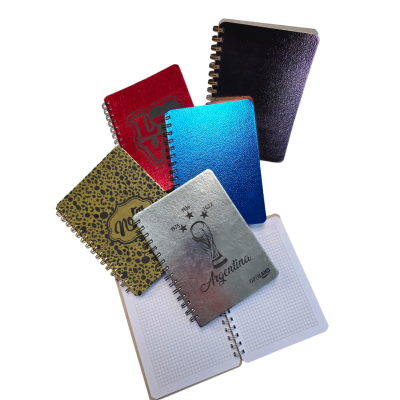 Cuaderno con espiral Tapa Dura A5 GLAM x80 hojas cuadriculadas Paperland