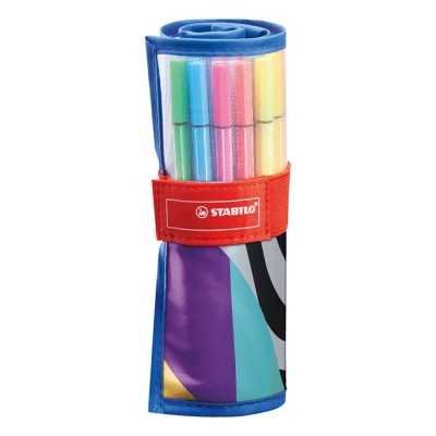 Set de marcadores Pen 68 Just like you en rollerset desplegable x 25 colores Stabilo