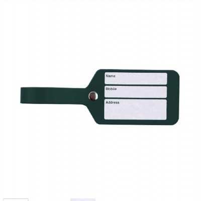 Tag de valija Urban simple verde amazonia cuero reciclado Vacavaliente