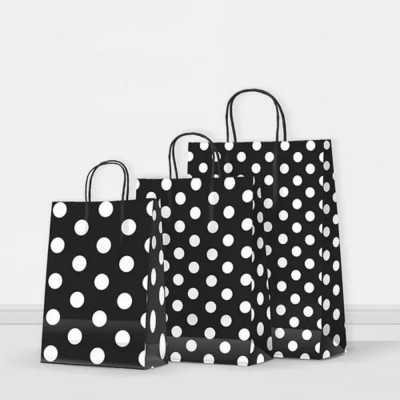 Bolsa regalo lunares Blancos 22x10x30cm Premium Pack