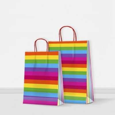Bolsa regalo Arco iris 22x10x30 cm Premium Pack