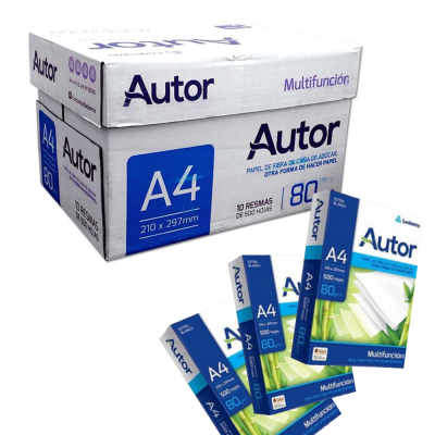 Pack de 10 Resmas A4 Autor 80 grs x500 hojas Ledesma