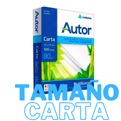 Resma papel tamaño Carta Autor x500 hojas de 80 gramos Ledesma
