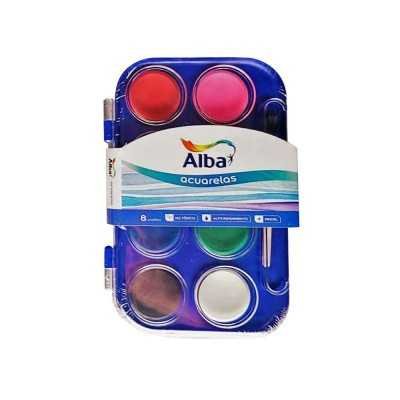 Set de acuarelas en pastillas x8 colores Alba