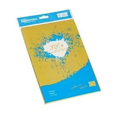 Sobre retrato 12,5x19 cm dorado de 120 grs x 10 unidades Medoro