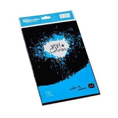 Sobre retrato 12,5x19 cm negro de 120 grs x 10 unidades Medoro