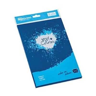 Sobre retrato 12,5x19 cm azul de 120 grs x 10 unidades Medoro