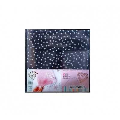 Hoja de acetato impresa con Corazones de 30x30 cm x2 unidades Ibicraft