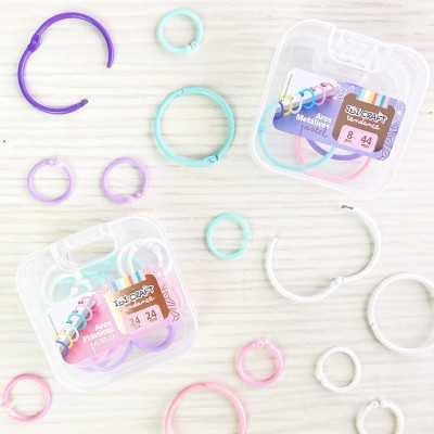 Aros plásticos 4 colores pasteles 24 mm x24 unidades Ibicraft