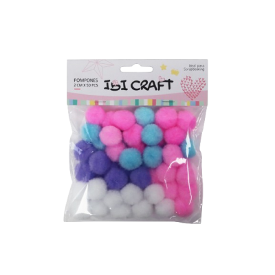 Pompones 20 mm x50 unidades colores pasteles Surtidos Ibicraft