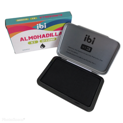Almohadilla para sellos metalica N°2 Tinta Negra 122x84 mm Ibi
