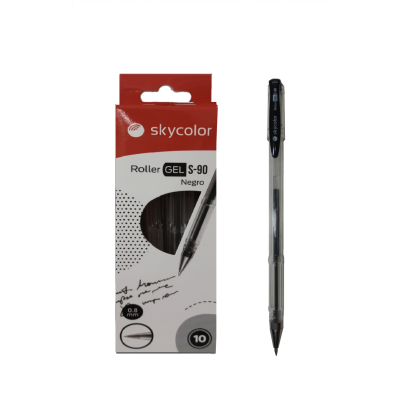 Bolígrafo Gel 0.8mm S-90 negro Skycolor
