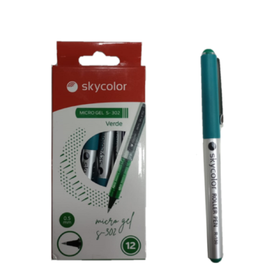 Roller 0.5 mm gel tinta líquida S-302 verde Skycolor