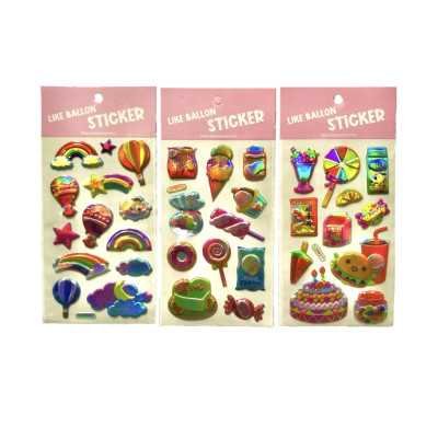 Stickers comidas/arco Iris 3D Hologramado Colours