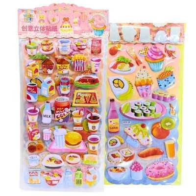 Stickers con relieve blister 2 planchas comidas Colours