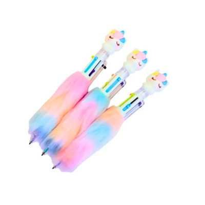 Bolígrafo 6 colores Unicornio con peluche degrade Colours