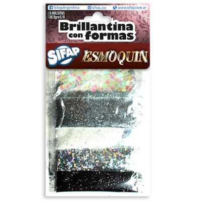 Brillantina con formas esmoquin x5 unidades Sifap