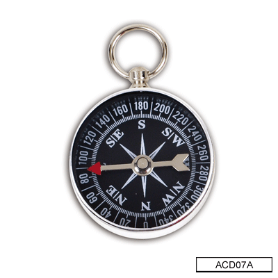 Brujula de metal con aro plateada 34 mm Galileo