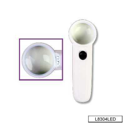 Lupa lente cristal con doble luz led 37 mm 15x Galileo