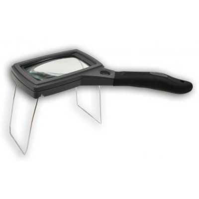 Lupa lente cristal con soporte de metal 85x50 mm 2.5x Galileo