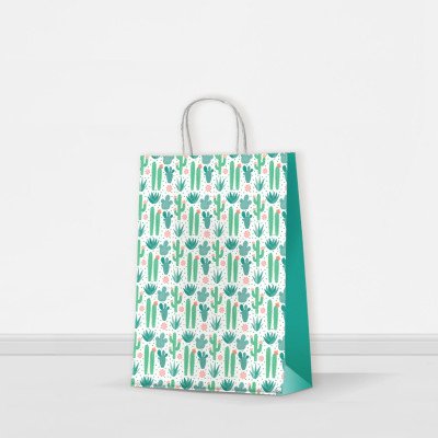 Bolsa regalo luna Cactus 30x12x41 cm Premium Pack