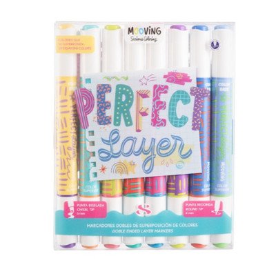 Marcadores dobles de superposición de colores Perfect Layer x8 unidades dobles Mooving