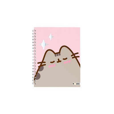 Cuaderno 16x21 cm con espiral tapa dura Pusheen II x 80 hojas rayado Mooving