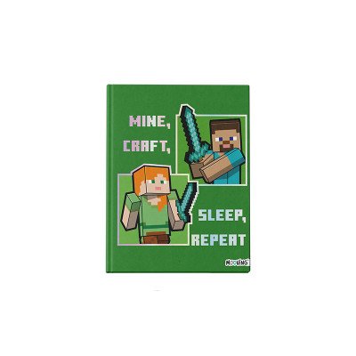 Cuaderno 16x21 cm tapa dura Minecraft x 48 hojas rayado Mooving