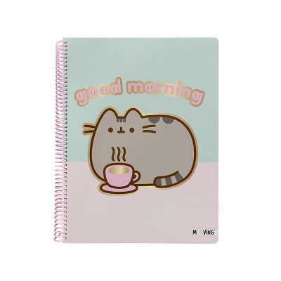 Cuaderno con espiral A4 tapa flexible Pusheen I x 80 hojas rayado Mooving