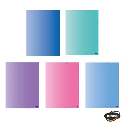 Carpeta Doble Oficio 3 solapas plástica Perlado con elástico Rideo