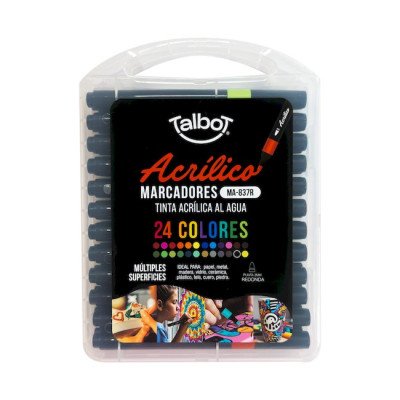 Marcadores Acrílicos set x24 Colores en valija Talbot