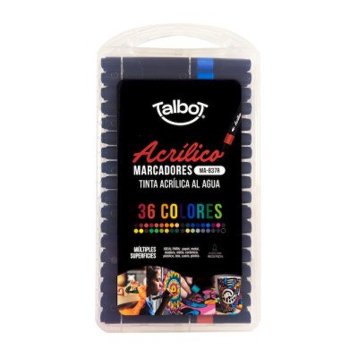 Marcadores Acrílicos set x36 Colores en valija Talbot
